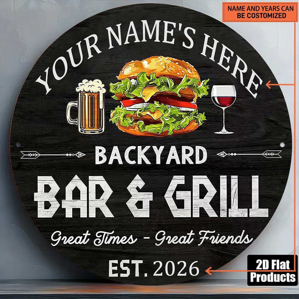 Wine With Beer Name - [2D Flat] 1pc Custom Name Round