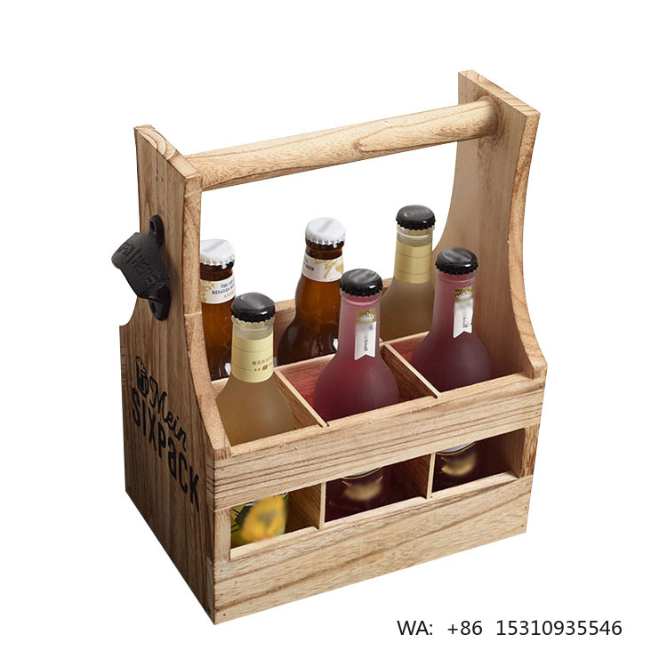 Wine Beer Best - 2026 Best-selling Polished Wooden Beer Basket
