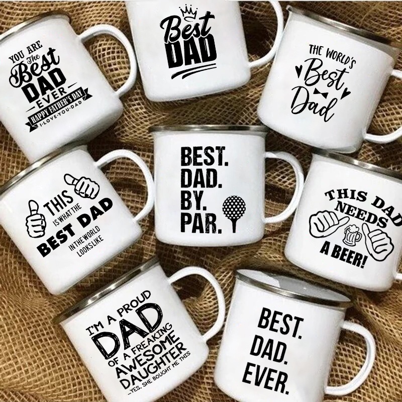 The Best Dad 2 Enamel Mugs Cre - đánh giá và giá Wine Beer Best