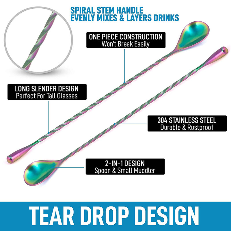 30Cm/40Cm/50Cm Giọt Nước Cockt - đánh giá và giá Bar Spoon Twisted