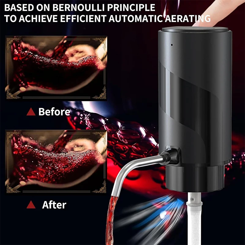 USB Rechargeable 4-in-1 Electr - đánh giá và giá Decanter Aerator Set