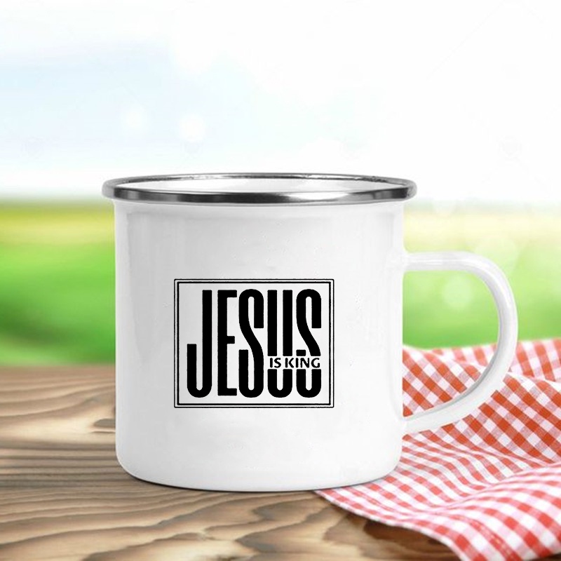 Jesus Is God Print Enamel Mugs - đánh giá và giá Wine Beer Best